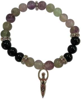 (image for) 8mm Flourite/ Black Stone Goddess