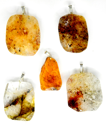 (image for) Golden Quartz slice pendant